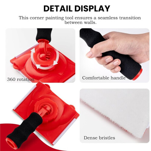 Corner Painting Tool Kit - Precise Edges Trim Roller Brush for Walls, Ceilings, Doors & Window Frames 1