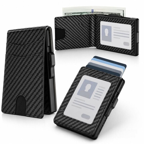 Automatic - Metal Card Holder Wallet - Large Capacity RFID Blocking Slim Card Case with Flip Design 1