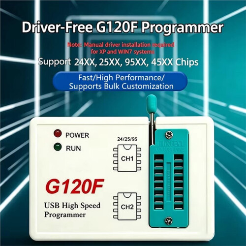 G120F Programmer Driver-Free SPI Flash Burner Support 24XX 25XX 95XX 45XX BIOS Chip SOP8 Socket SOP16 Programming Socket 1