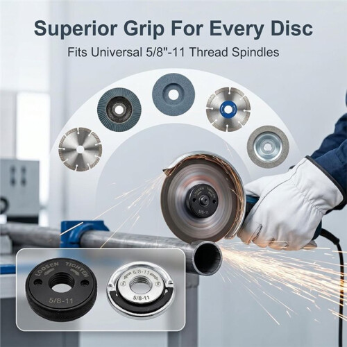 5/8"-11 Quick Release Flange Nut for Angle Grinder - Tool-Free Lock Nut for Fast Disc Changes 2