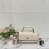 (White) Simple color block printed horizontal small square bag 1