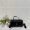 (Black) Simple color block printed horizontal small square bag 1