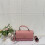 (Pink) Simple color block printed horizontal small square bag 1