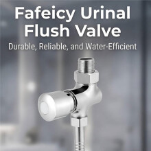Urinal Flush Valve, Wall Mounted Manual Push Button with Delay Auto Shutoff, 1/2" Outlet, Chrome Finish