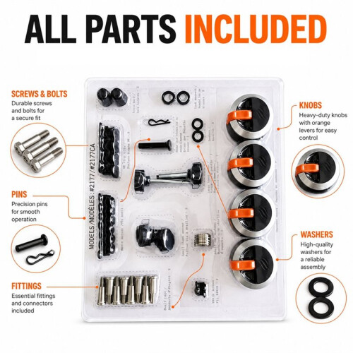 Complete Hardware Installation Kit for Blackstone 2177 BBQ Griddle Grill,Replacement Set with Knobs Screws Washers Pins 2