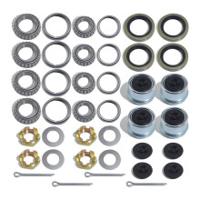 Kit com 4 Rolamentos de Cubo de Reboque L68149 L44649 para Eixo de 3500 Lb (84") com Porcas e Arruelas de Eixo, 171255TB 10-19 Retentores de Graxa