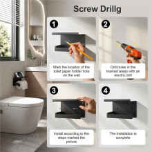 Mensola A Muro In Metallo Antiruggine, Adesiva o Avvitabile, per Bagno, , Cucina, Toilette, Accessori per il Bagno.