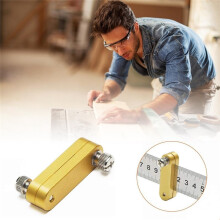 2 Pack Ruler Positioning Block for Woodworking, Parallel Line Locator Marker Ruler for Fixed Block Positioning and Scraper Work, Alu
