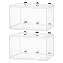 2 Piezas de Red de Cría para Acuario, Caja de Cría de Malla, Separador de Acuario para Alevines, Separación de Incubadora, Marco de Plástico para