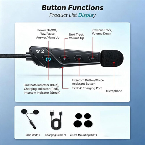 Écouteurs  pour Casque de Moto, Système de Communication Intercom, Réduction Du Bruit, Talkies-Walkies 1