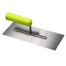 Finishing Trowel with Plastic Handle, No Teeth Plastering Trowel for Construction Masonry and Coating Work, One Hand Manual Steel Tr
