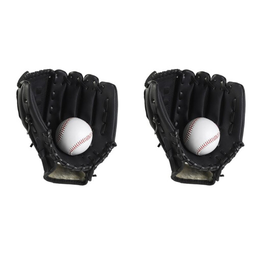 2X Luvas de Beisebol de 11,5 Polegadas Luvas de Rebatidas Luvas de Arremesso para Crianças e Jovens Luvas de Captura de PU B 1