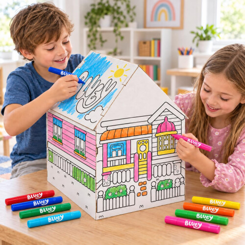 Bluey Bluey Colour Your Own Cardboard House 2
