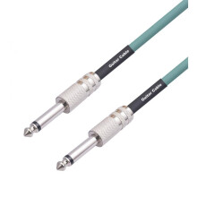 (Green, 10 m) 6.35mm Male to Male Guitar Cable Double Shielded Noise Reduction Mono 1/4 Inch Electric Guitar Audio Cord