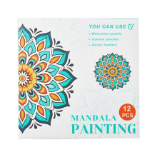 (A) Mandala Coloring Book for Adults DIY Graffiti Art 12 Pages