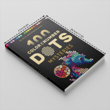 Adult Color by Number Dots Book 100 Mysteries Black Background Stress Relief Relaxing Creative Gift