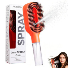 (Rose red) StyraHair Spray Detangling Comb One-Click Mist Anti-Static Hair Brush Portable Handle 1 Pack