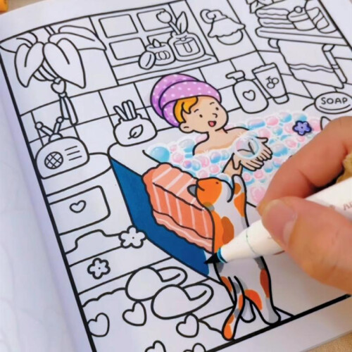 (Small elements) Drawing Book Early Learning Coloring Book Toddler Painting Practice Pad 1