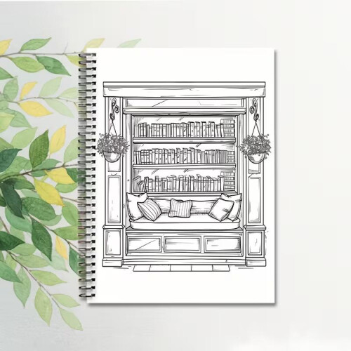 A4 Spiral Bound Coloring Book for Adults Stress Relief Doodle Drawing Pad 2