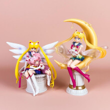 (2) Sailor Moon Figure Tsukino Usagi Moon Goddess with Wings Anime Collectible Statue