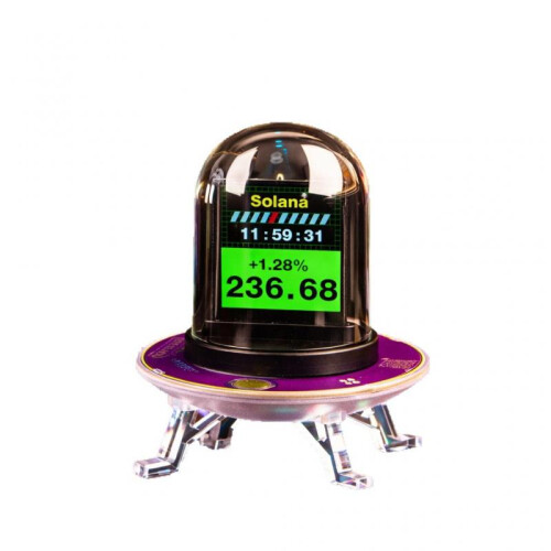 UFO-CLOCK  Weather Clock Bitcoin Stock Exchange Rate Display Multifunctional Smart Desktop Clock