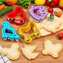 (34pcs) 48-Piece Cartoon Cookie Cutters Set Sandwich Toast Fruit Stamper Baking Tools Food-Grade Kids Fun Shapes