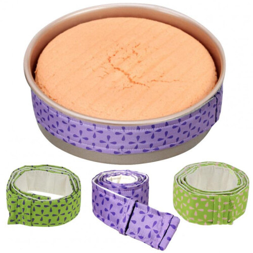 (Purple) Cake Pan Protect Straps Bake Even Strips Adjustable Baking Tools for Even Baking 2 Pack