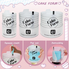(3pcs) Round Cake Molder with Scale Adjustable Chiffon Mousse Cake Ring Baking Mold Silver