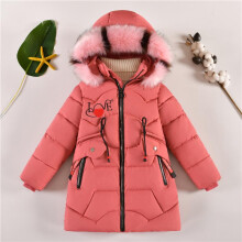 (black, 130) Winter Puffer Coat Mid-Long Down Cotton Jacket  Warm Fleece Lined Outerwear