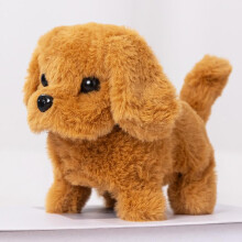 (grey) Kids Electronic Plush Puppy Toy Walking Barking Simulation Pet Dog for Kids Interactive Stuffed Animal Toy