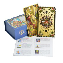 (2) Classic Waite Tarot Deck 78 Cards Gold Foil Waterproof PVC Fortune Telling Game