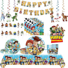 Toy Story Party Supplies Set Kids Birthday Decorations Tablecloth Plates Napkins Disposable