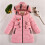 (black, 140) Winter Puffer Coat Mid-Long Down Cotton Jacket  Warm Fleece Lined Outerwear 4