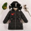 (black, 120) Winter Puffer Coat Mid-Long Down Cotton Jacket  Warm Fleece Lined Outerwear 3