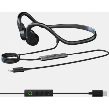 Kabelgebundene Knochenschallkopfhörer mit Mikrofon, IPX5 wasserdicht, leichte USB-C-Sportkopfhörer