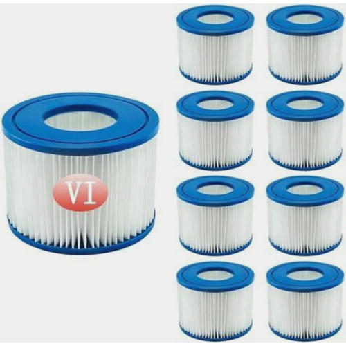 Poolfilterkartuschen Typ VI, Ersatzfilter für Whirlpools und Poolpumpen, 8er-Pack