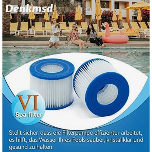 Poolfilterkartuschen Typ VI, Ersatzfilter für Whirlpools und Poolpumpen, 8er-Pack 1