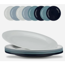 8er-Packung bruchsichere PP-Kunststoffteller (23,6 cm), große Campingteller für Salat, Pasta, mikrowellengeeignet
