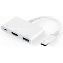 USB-C-zu-HDMI-Adapter 3 in 1, 4K HDMI, 100-W-PD-Ladeanschluss und USB-3.0-Hub für Smartphones, Tablets und Laptops