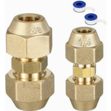 2er-Pack 1/4"-3/8"-Kältemittelleitungskupplungsadapter, schweißloser Kupferrohrverbinder mit 3/8"-Bördelmutter für Klimaanlagen