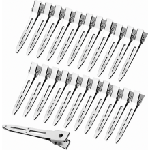 45 stuks zilverkleurige metalen krokodillenhaarclips van 5,5 cm, haarclips voor het verdelen van het haar, geschikt voor vrouwen en meisjes,