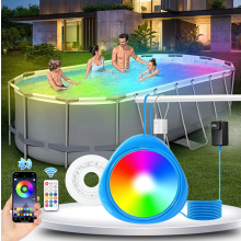 20W RGB LED-zwembadlamp met magnetische bevestiging, IP68 waterdicht, dimbaar, geschikt voor onder water.