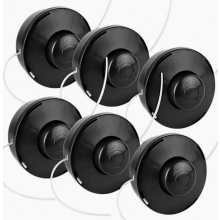 Set van 6 dubbele draadkoppen met stoottoevoerspoelen voor bosmaaiers, trimmers en grastrimmers.