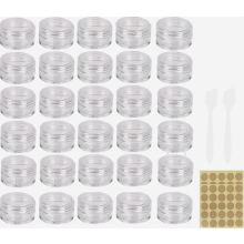 Verpakking van 30 kleine cosmetische potjes van 5 ml met deksels, lege mini-crèmepotjes voor lippenbalsem, zalf en voor op reis.