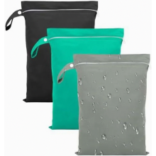 Set van 3 waterdichte wet bags 40 x 30 cm met ritssluiting, herbruikbare zwemkleding- en waszakken voor op reis, grijsgroenzwart