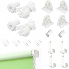 2 sets boorvrije rolgordijnbeugels, 17 mm witte klemhouders voor verduisterende en dubbele rolgordijnen