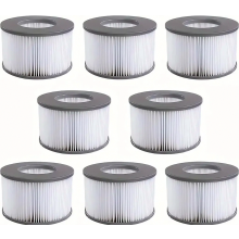 Set van 8 filterpatronen voor opblaasbare bubbelbaden, verbeterde vervangingsfilters voor spa's.