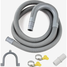 Universele afvoerslangverlenger van 1 tot 7 meter, afvalwaterslang voor vaatwasser met connector en slangklemmen.