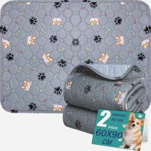 Wasbare urinepads voor huisdieren, 2 stuks, herbruikbare trainingsmatten voor puppy's, snel absorberend voor honden, katten en cavia's, 60 x