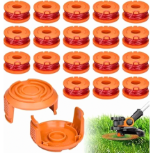 20-delige vervangende set voor grastrimmer, 1,65 mm x 3 m draad, 18 spoelen en 2 afdekkapjes.